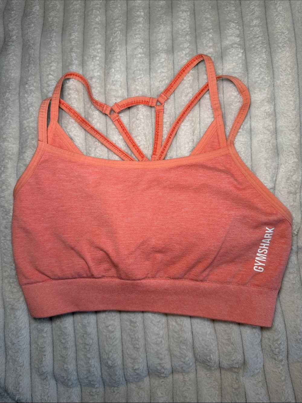 Gymshark Coral Strappy Seamless Sports Bra